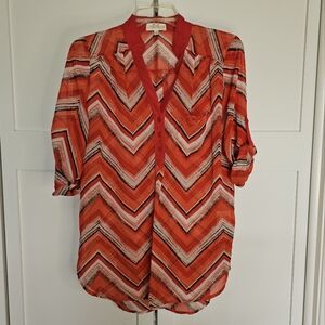 My Michelle semi sheer blouse size M